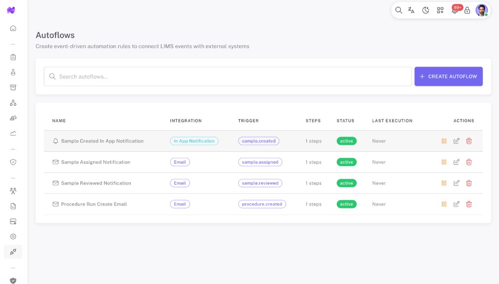 NexaQore Autoflows for event-driven lab automation